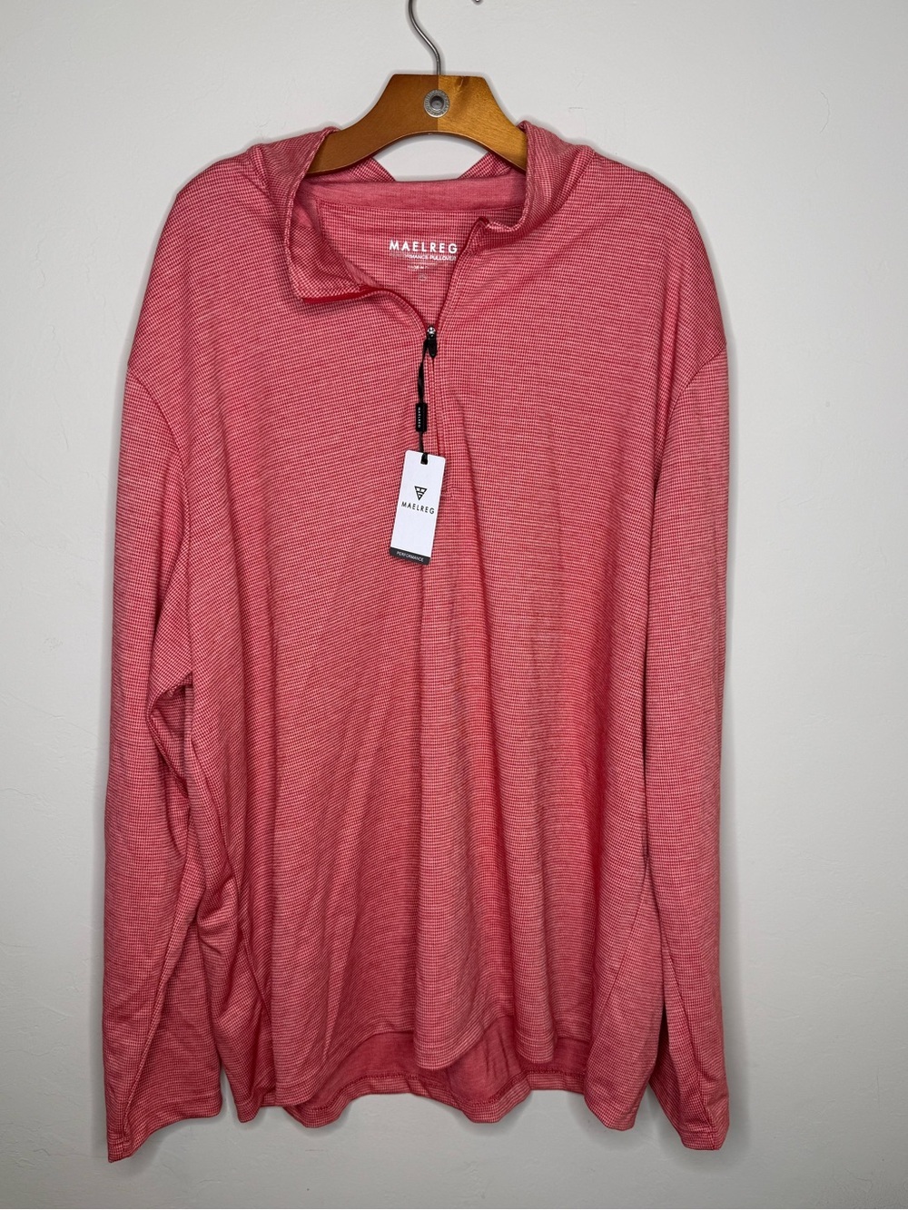 Maelreg performance quarter zip golf pullover 3XL NWT red houndstooth
